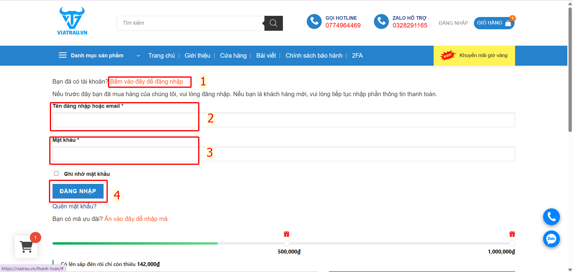 Đăng ký/Đăng nhập tài khoản