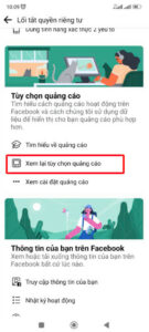 Xem lại tuỳ chọn quảng cáo Facebook