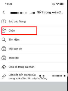 Chọn mục chặn để chặng quảng cáo