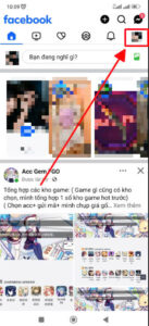 Vào giao diện Menu Facebook trên Android